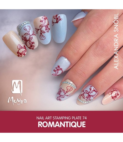 Plaque stamping 74 Moyra ROMANTIC 2