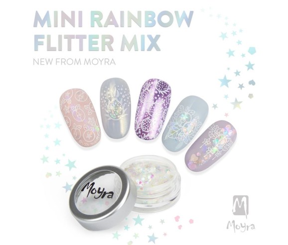 Moyra Mini Rainbow flitter mix Paillettes de formes variées