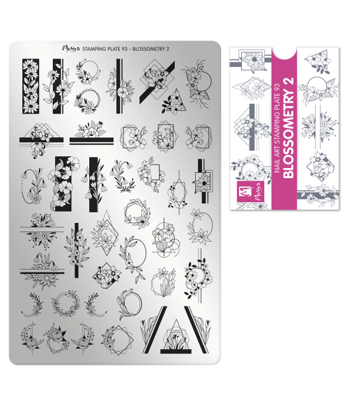 une combinaison de figures géométriques et de motifs floraux