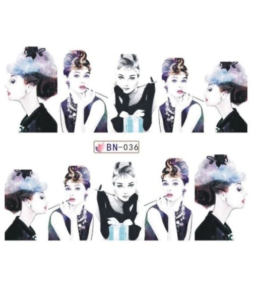 water decall Ongles Audrey Hepburn – Nail Art Glamour