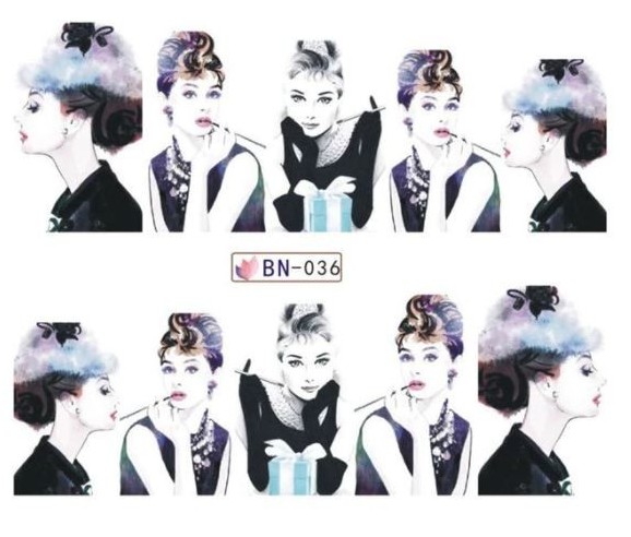 water decall Ongles Audrey Hepburn – Nail Art Glamour