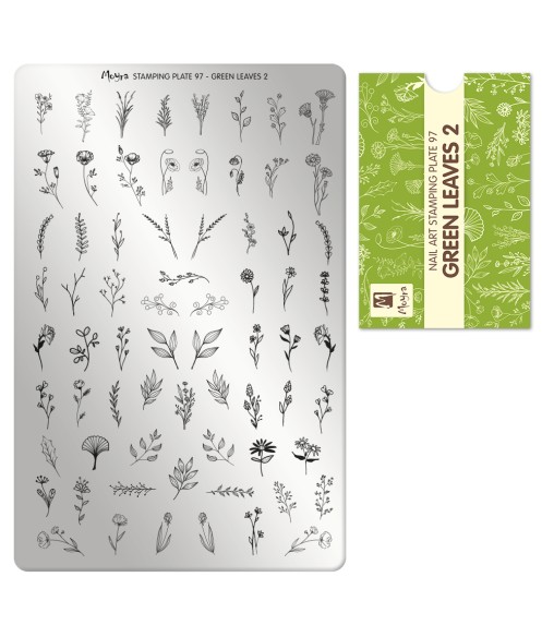 Plaque stamping 97 Moyra Green Leaves 2