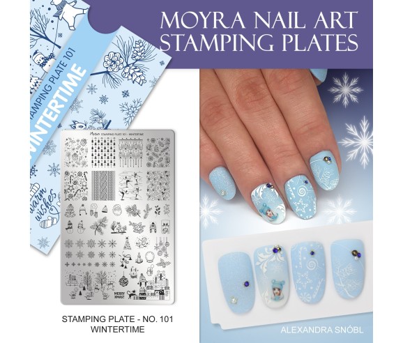 Plaque de stamping Wintertime – Motifs hiver, bonhomme de neige
