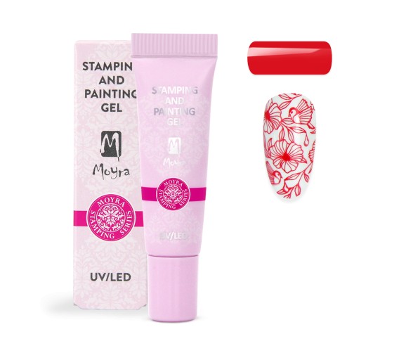 Gel Stamping et de peinture Moyra n ° 04 Rouge
