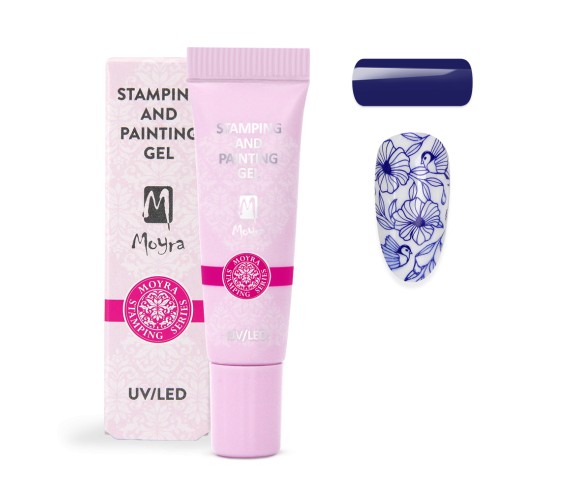 Gel Stamping et de peinture Moyra n ° 06 Bleu