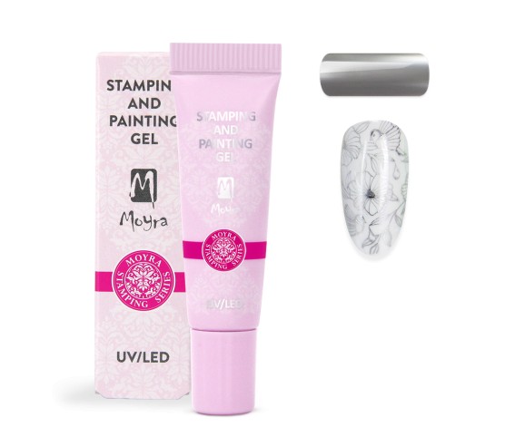 Gel Stamping et de peinture Moyra n ° 08 Chrome Argent