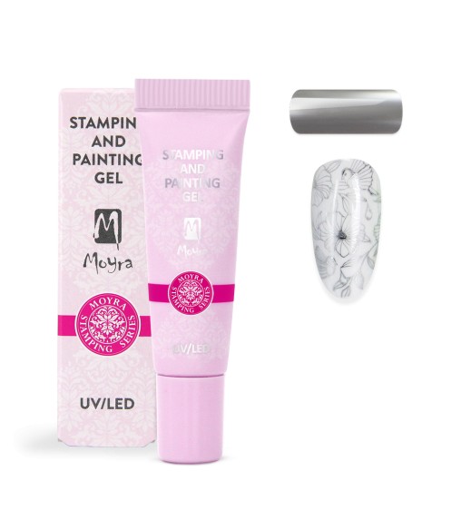 Gel Stamping et de peinture Moyra n ° 08 Chrome Argent