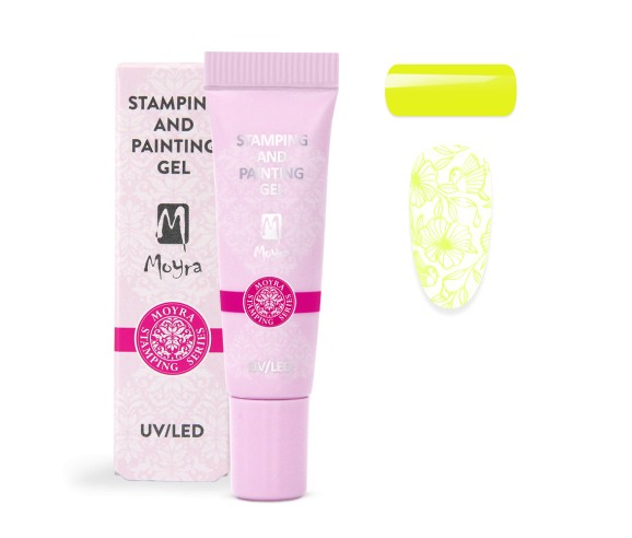 Gel Stamping et de peinture Moyra n ° 10 Jaune vif