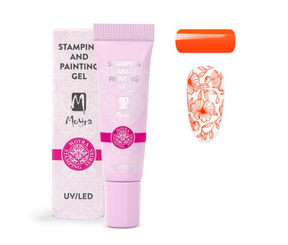 Gel Stamping et de peinture Moyra n ° 11Orange Vif