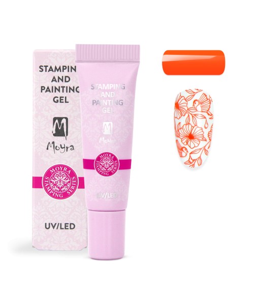 Gel Stamping et de peinture Moyra n ° 11Orange Vif