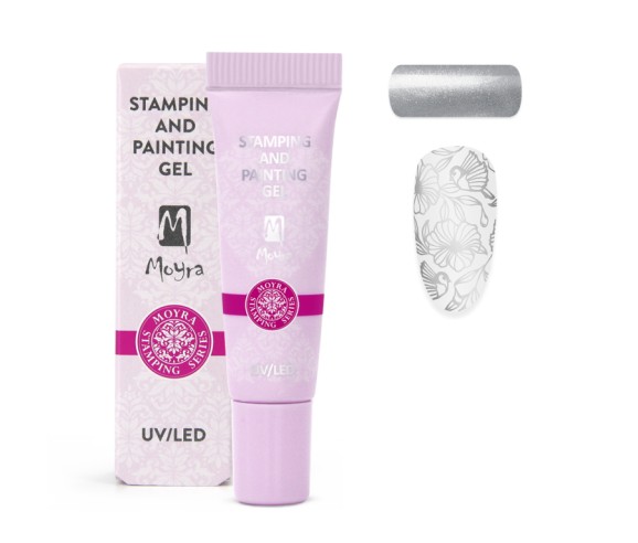 Gel Stamping et de peinture Moyra n ° 19 Argent