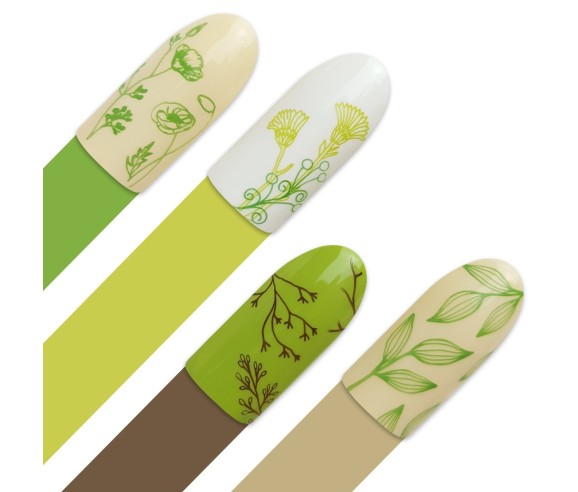 Moyra Plaque stamping Green Leaves 2