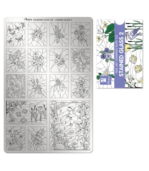 Plaque stamping Moyra 122 Stained glassed 2