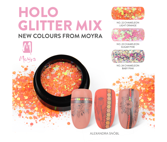 Moyra Holo glitter mix caméléon sugar pink