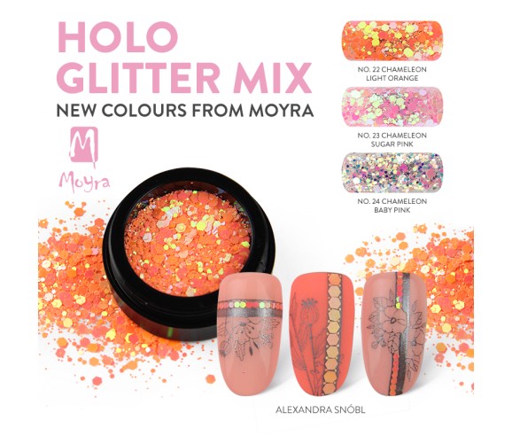 Moyra Holo glitter mix caméléon sugar pink