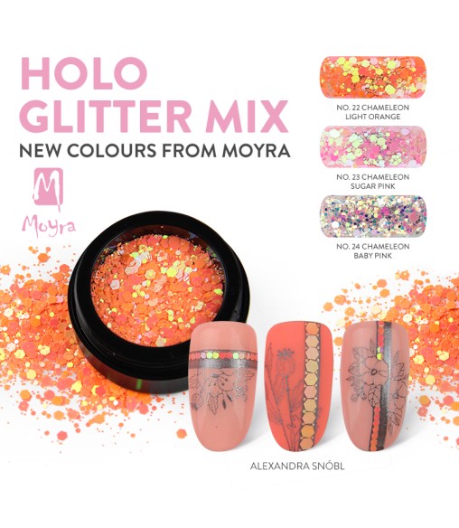 Moyra Holo glitter mix caméléon sugar pink