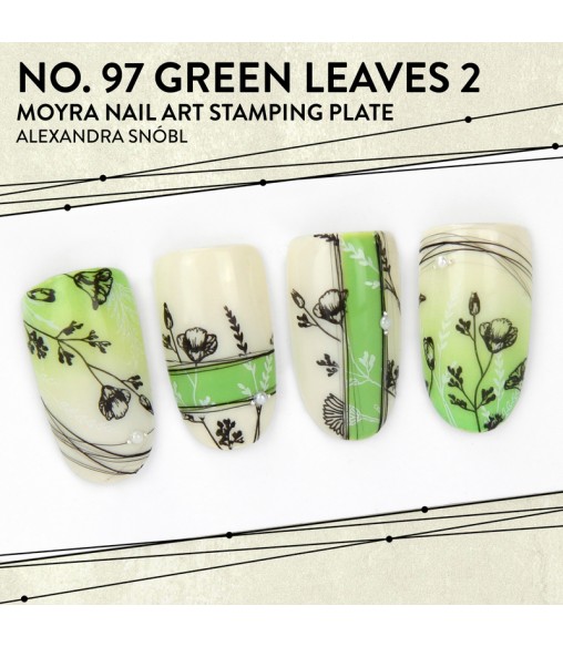 Plaque stamping 79 Moyra Green leaves 2