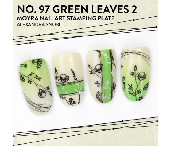 Moyra Plaque Stamping Green leaves