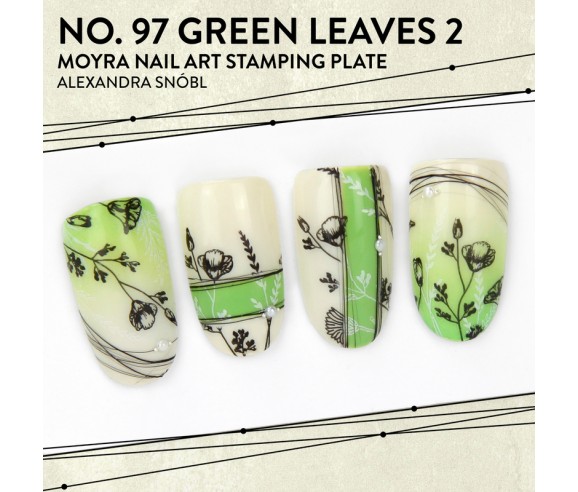 Plaque stamping 79 Moyra Green leaves