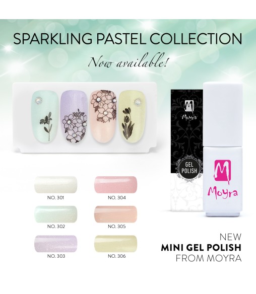 Moyra Mini Gel polish Sparkling Pastel Collection 301 2
