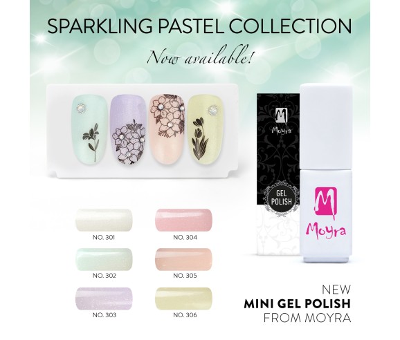 Moyra Mini Gel Polish – Sparkling Pastel Collection 303