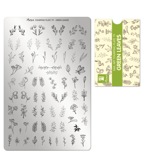Moyra Plaque Stamping Green leaves