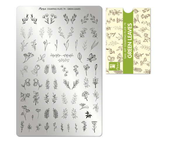 Moyra Plaque Stamping Green leaves