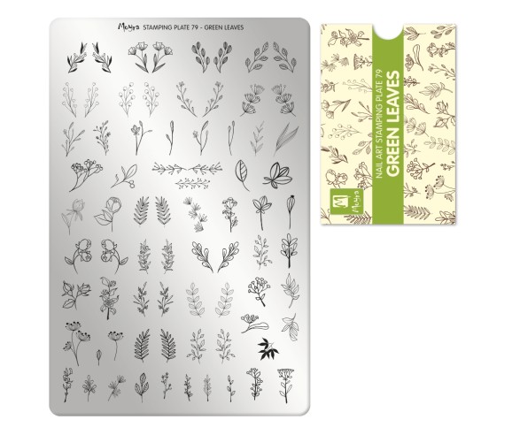 Plaque stamping 79 Moyra Green leaves