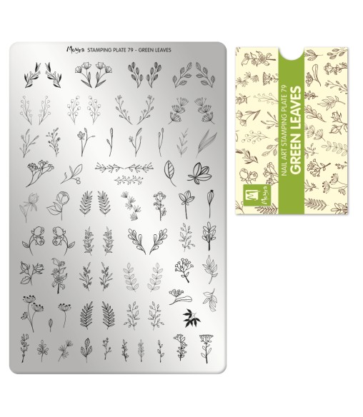 Plaque stamping 79 Moyra Green leaves