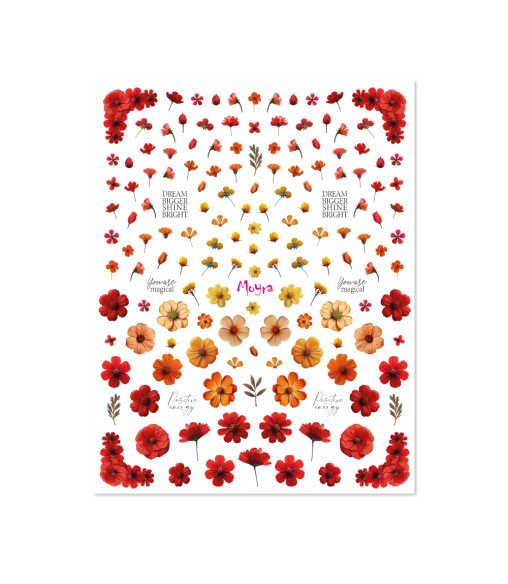 Moyra water decal 16 Fleurs séchées Rouge