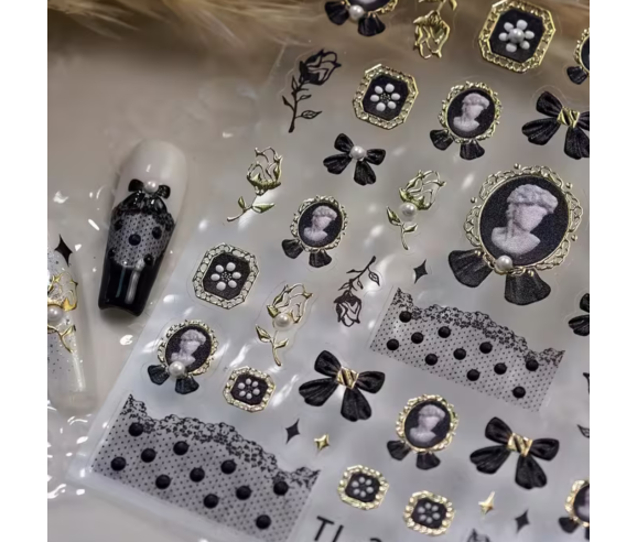 Stickers Ongles Dentelle Gothique