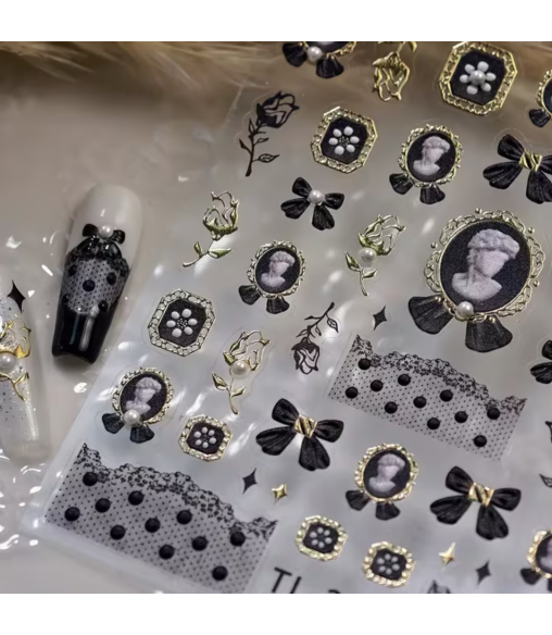 Stickers Ongles Dentelle Gothique