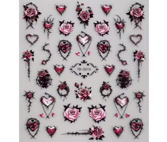 Stickers 5D Gothique Enchanté – Effet Rose gothique