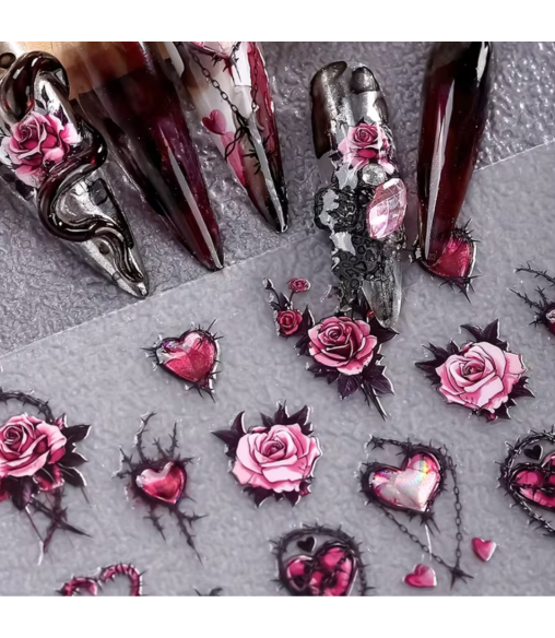 Stickers 5D Gothique Enchanté – Effet Rose gothique