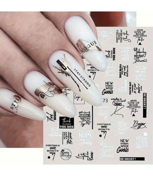 Stickers Ongles Messages & Typographie – Nail Art Moderne