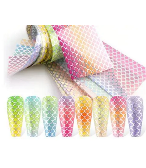 Feuilles Foils à motif sirène– Nail Art original