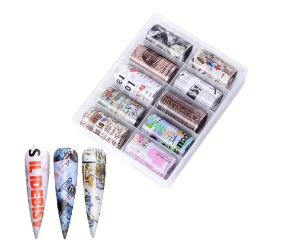 Feuilles Foils sirène – Nail Art Brillant