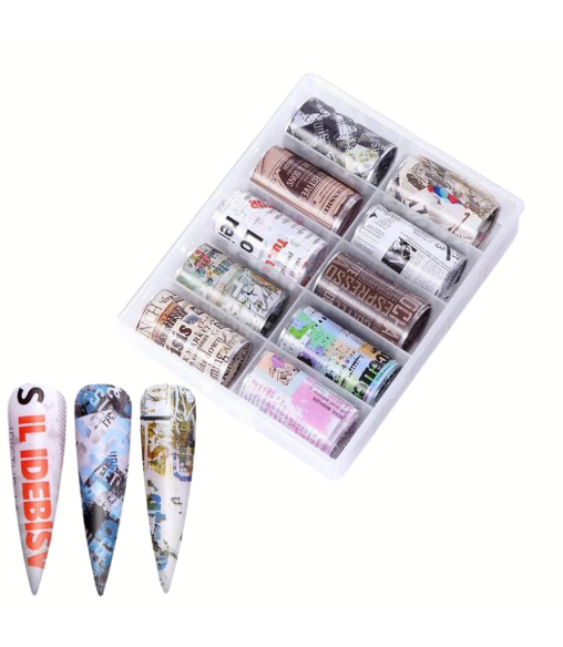 Feuilles Foils sirène – Nail Art Brillant