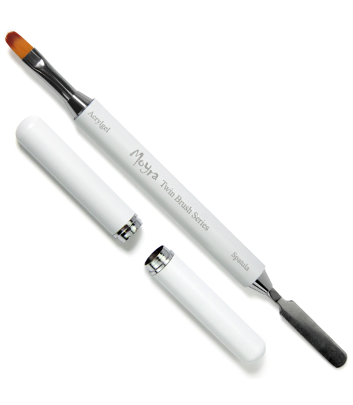 Pinceau 2-en-1 Gel Acrylique avec Spatule | Outil Professionnel Ongles
