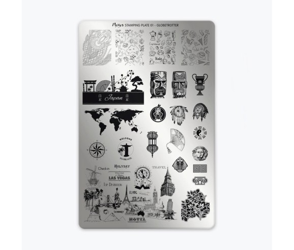 plaque stamping globe trotteur pour un voyage autour du monde 
