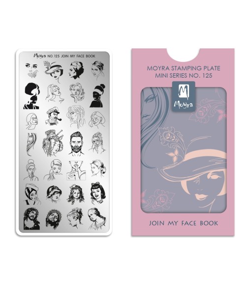 mini plaque stamping moyra avec des motifs visages