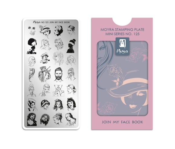 mini plaque stamping moyra avec des motifs visages