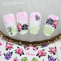 Sticker and stamping nail art for Valentine's Day